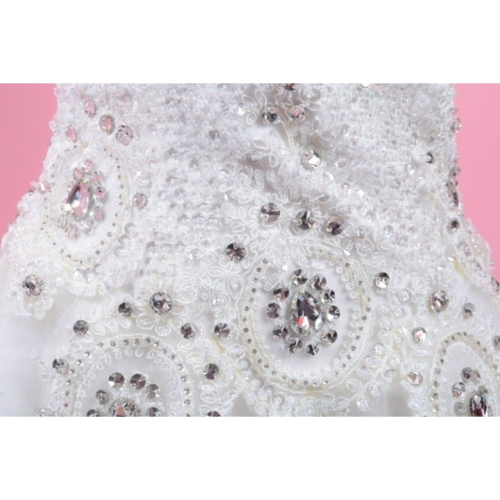 Beaded Rhinestone Wedding Dress w/Train - Picture 5 of 11